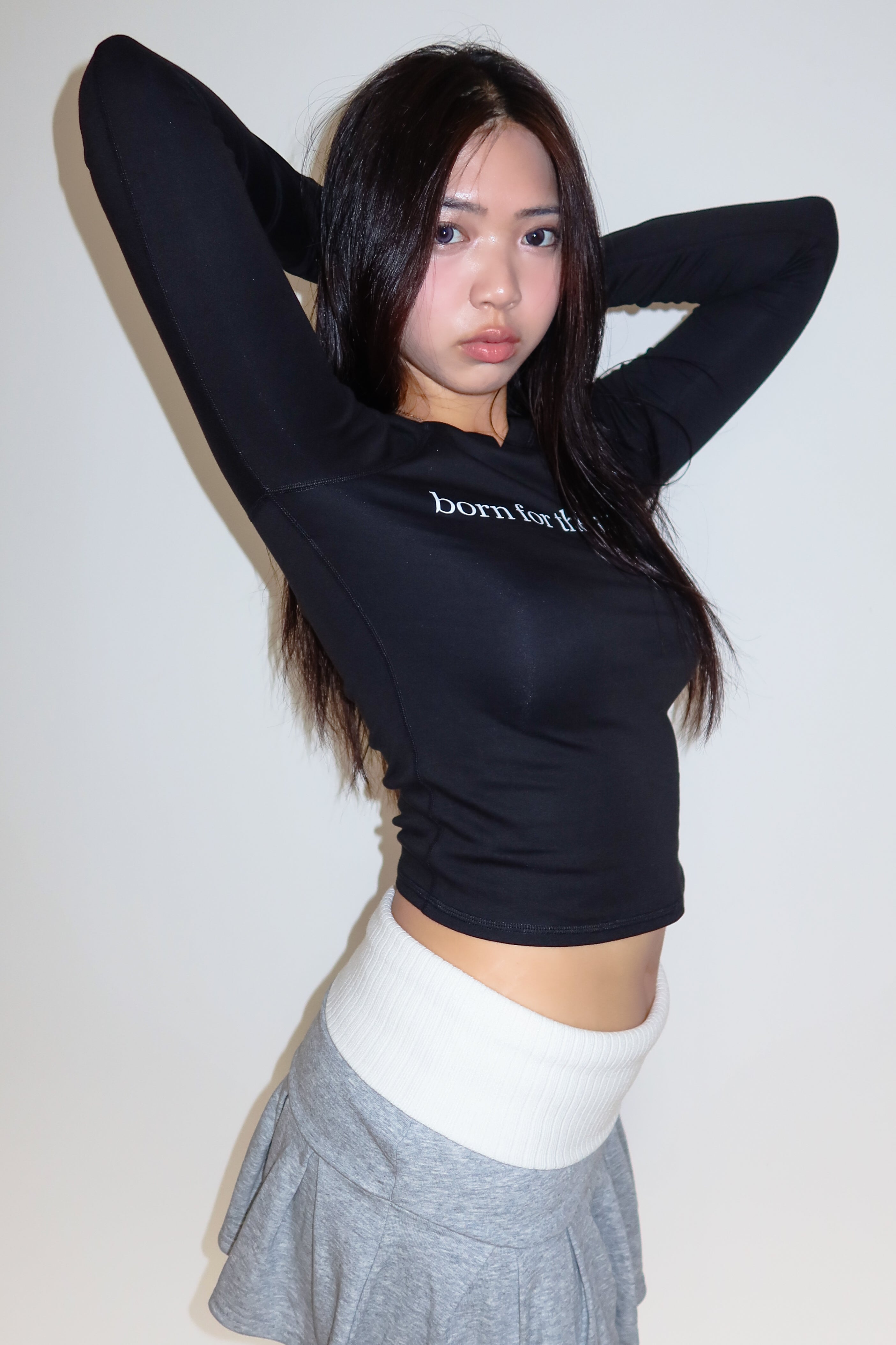 "born for the angels" long-sleeve top